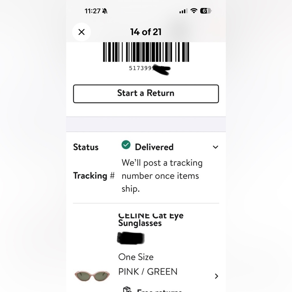 New, CELINE Cat Eye Sunglasses CL40264U 74N Authentic 57 20 40 3C Pink Green - Picture 13 of 16